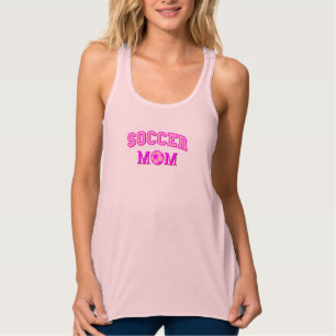 Fußball-Mama Zeichnend und Text ganz rosa Tank Top