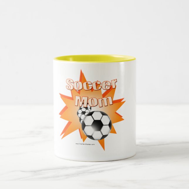 Fußball-Mama Zweifarbige Tasse (Mittel)