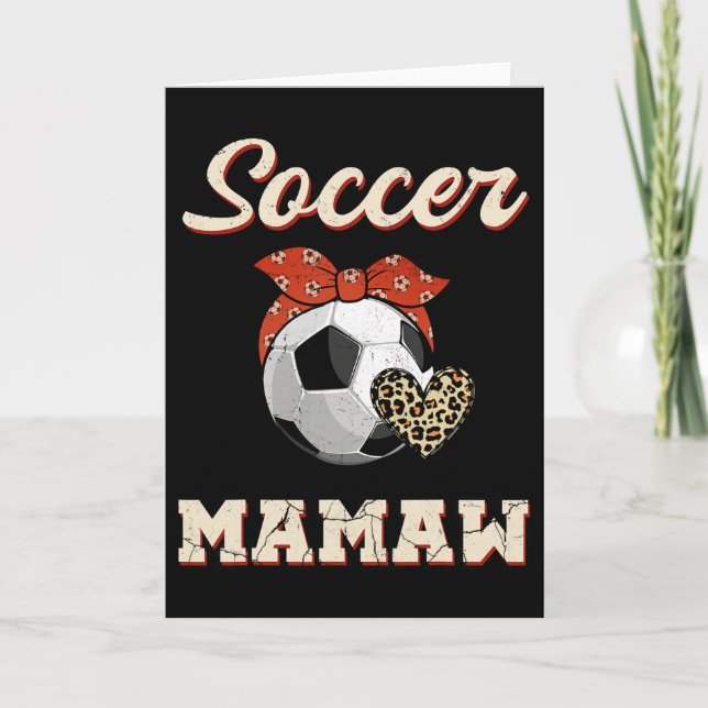 Fußball Mamaw Ndana Leopard Heart Fans Muttertag Karte (Vorderseite)