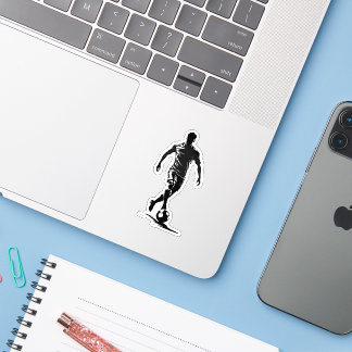 Fußball-Mann mit Ball-Design. Aufkleber