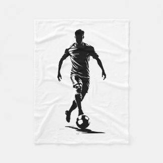 Fußball-Mann mit Ball-Design. Fleecedecke