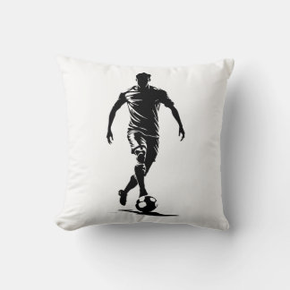 Fußball-Mann mit Ball-Design. Kissen