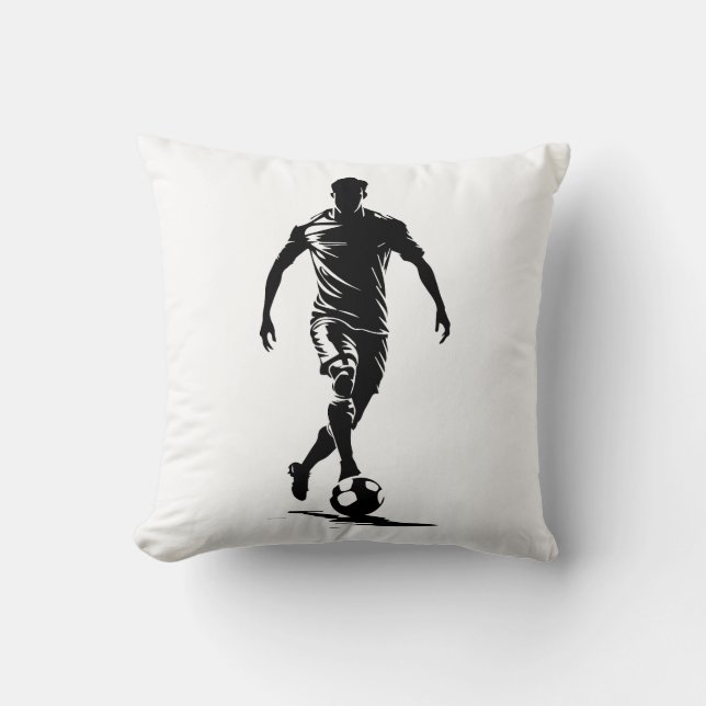 Fußball-Mann mit Ball-Design. Kissen (Vorderseite)