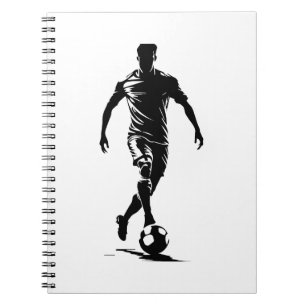 Fußball-Mann mit Ball-Design. Notizblock