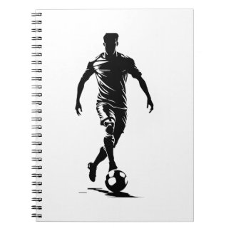 Fußball-Mann mit Ball-Design. Notizblock