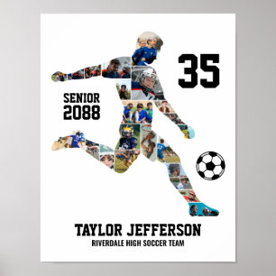 Fußball-Mannschaft Sport Custom Foto-Collage für S Poster