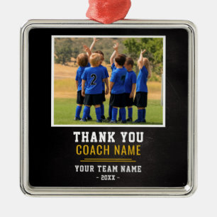 Fußball-Mannschafts-Trainer-Dankeschön-Foto  Ornament Aus Metall