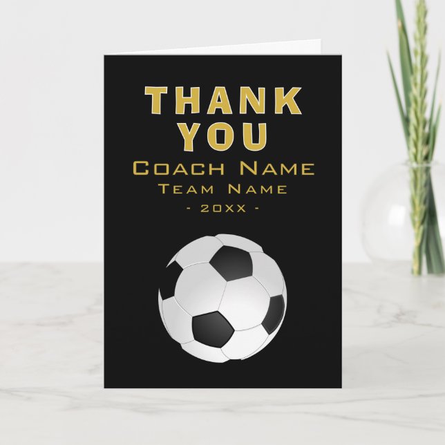 Fußball-Mannschaftsspieler-Trainer  Dankeskarte (Vorderseite)