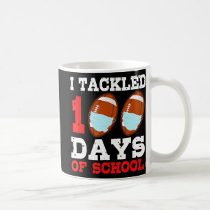 Fußball maskiert Spaß 100 Tage Schullehrer Junge Kaffeetasse