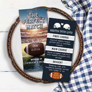 Fußball Match Sport Liebhaber Spieltag Hochzeit Menükarte