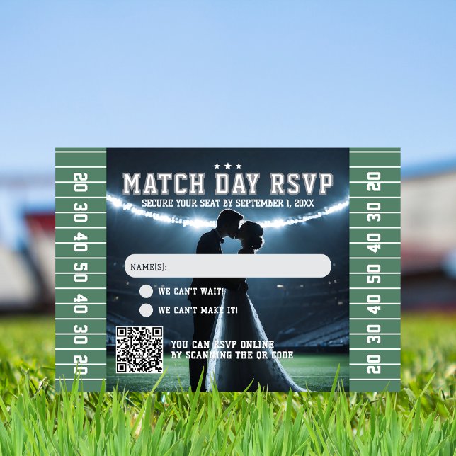 Fußball-Match-Ticket Hochzeit QR-Code RSVP Karte (Von Creator hochgeladen)