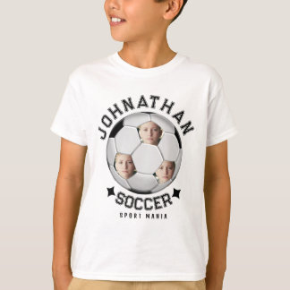 Fußball Mehrfach-Foto Individueller Name Design T-Shirt