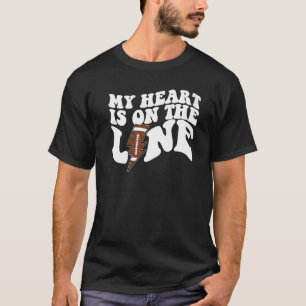 Fußball Mein Herz ist auf der Linie Offensive Line T-Shirt