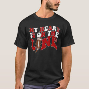 Fußball Mein Herz ist auf der Linie Offensive Line T-Shirt