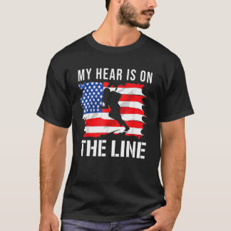 Fußball Mein Herz ist auf der Linie Offensive Line T-Shirt