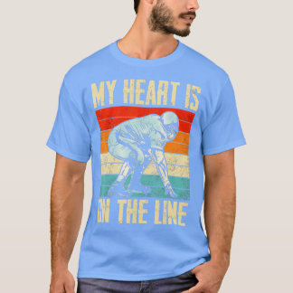 Fußball Mein Herz ist auf der Linie Offensive Line T-Shirt