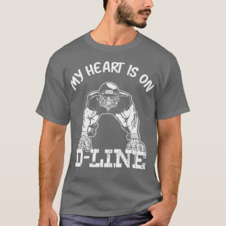 Fußball Mein Herz ist auf der Linie verteidigende  T-Shirt