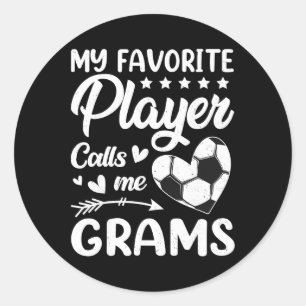 Fußball Mein Lieblingsspieler nennt mich Grams _1 Runder Aufkleber