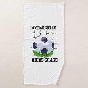 Fußball - Meine Tochter knecht Grass Badehandtuch