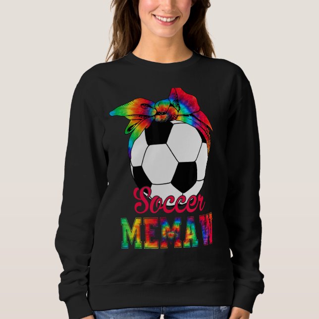 Fußball-Memaw-Gefärbte Krawatte Fußball-Muttertag Sweatshirt (Vorderseite)