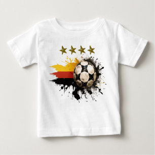 Fußball mit deutscher Flagge und vier goldene Ster Baby T-shirt