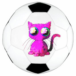 Fußball mit geschmeidig rosa Kawaii-Katze
