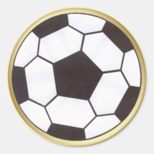 Fußball mit Goldkleber Runder Aufkleber