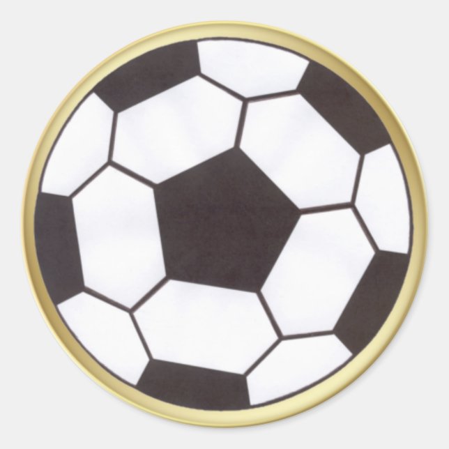 Fußball mit Goldkleber Runder Aufkleber (Vorderseite)