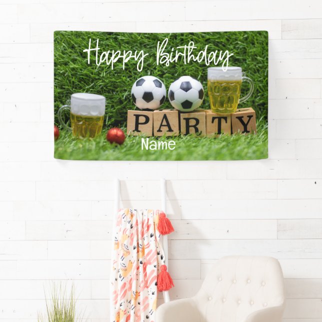 Fußball Geburtstags-Hintergrund, 2,1x1,5 M – Banner Für Kinderparty, Sport-Thema!