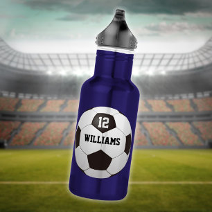 Fußball mit personalisiertem Namen und Nummer  Edelstahlflasche