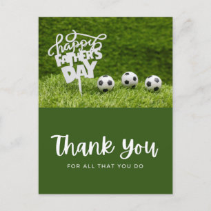 Fußball mit vielen Dank für alles, was Sie tun auf Postkarte