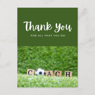 Fußball mit vielen Dank für alles, was Sie tun auf Postkarte