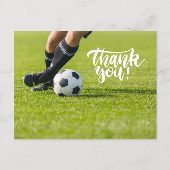 Fußball mit Wort Danke Postkarte (Vorderseite)