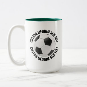 Fußball & Mittelgroßer Text JAGDGRÜN 15oz Custom Zweifarbige Tasse