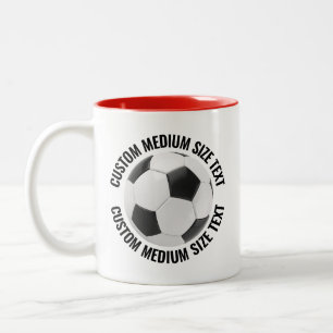 Fußball & Mittlerer Text ROT 11oz Custom Zweifarbige Tasse