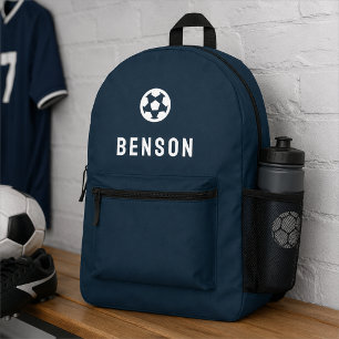 Fußball Modern Minimal Navy Blue Football Bedruckter Rucksack