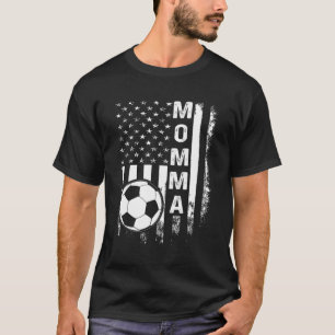 Fußball-Momma-amerikanische Flagge T-Shirt
