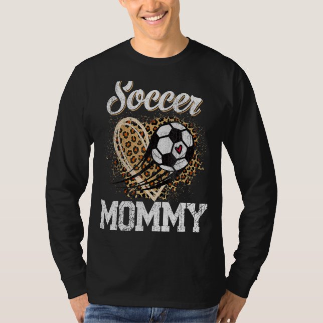 Fußball Mommy Leopard Ball Muttertag T-Shirt (Vorderseite)
