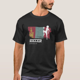 Fußball-Mongolei Flag Fußball Mädels Fußball Girls T-Shirt