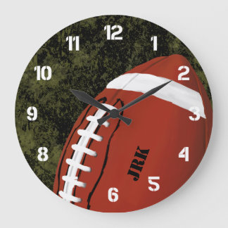 Fußball-Monogramm Große Wanduhr