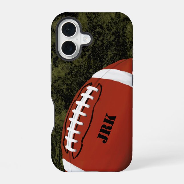 Fußball-Monogramm  iPhone 16 Hülle (Rückseite)
