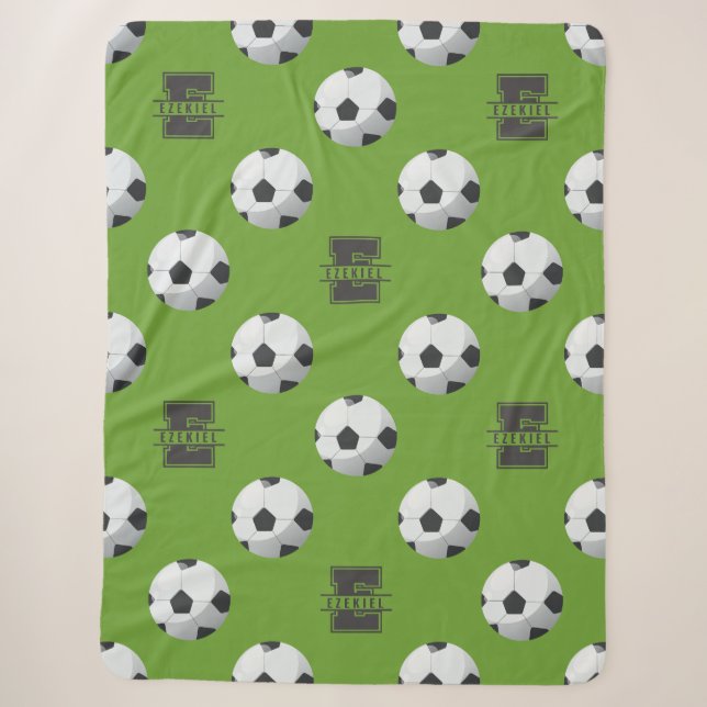 Fußball-Monogramm-Name-Decke – Buchstabe E Sherpadecke (Vorderseite)