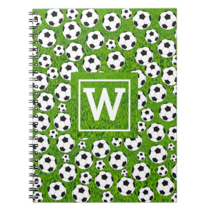 Fußball-Monogramm-Notebook Notizblock