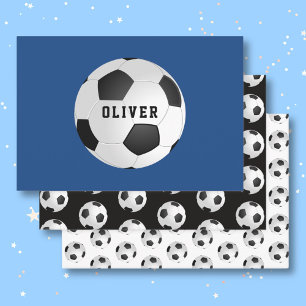 Fußball-Muster Kinder Name Geburtstag Geschenkpapier Set