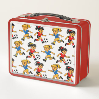 Fußball-Muster-Metall-Lunchbox Metall Brotdose