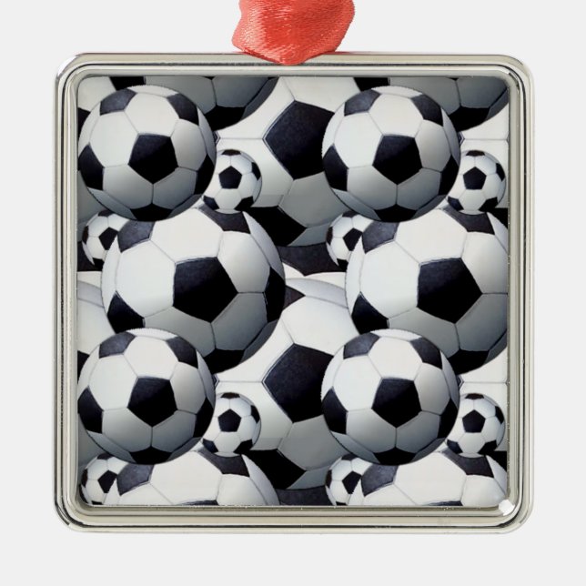Fußball-Muster Ornament Aus Metall (Vorne)