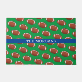 Fußball-Muster, Weißname, Blau und Grün Fußmatte