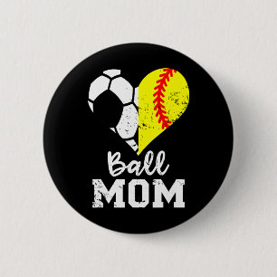 Fußball-Mutter Herz Lustig Soft Button