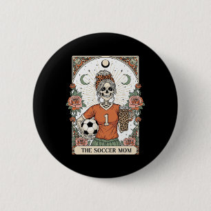 Fußball-Mutter-Skelett-Tarotkarte Fußball-Mama Mut Button