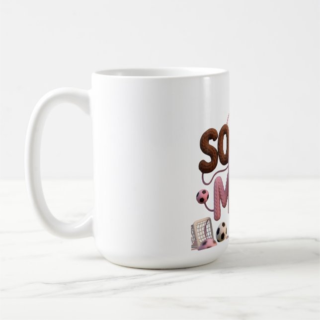 Fußball-Mutter-Tasse – Faux-Yarn-Cozy-Pullover-Ges Kaffeetasse (Links)